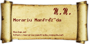 Morariu Manfréda névjegykártya